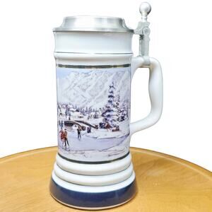 Coors Brewing Company 1992-93 Winterfest Lidded Beer Stein Mug Golden Colorado
